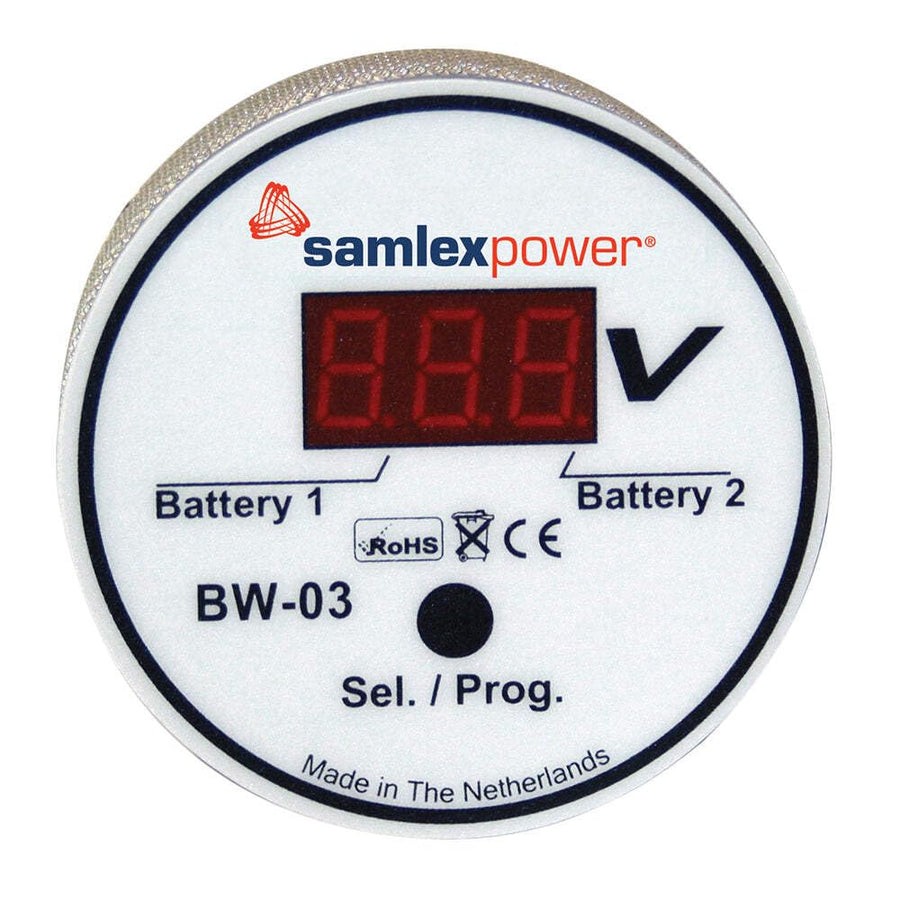 Dual Battery Monitor Samlex - 12V or 24V - Auto Detection