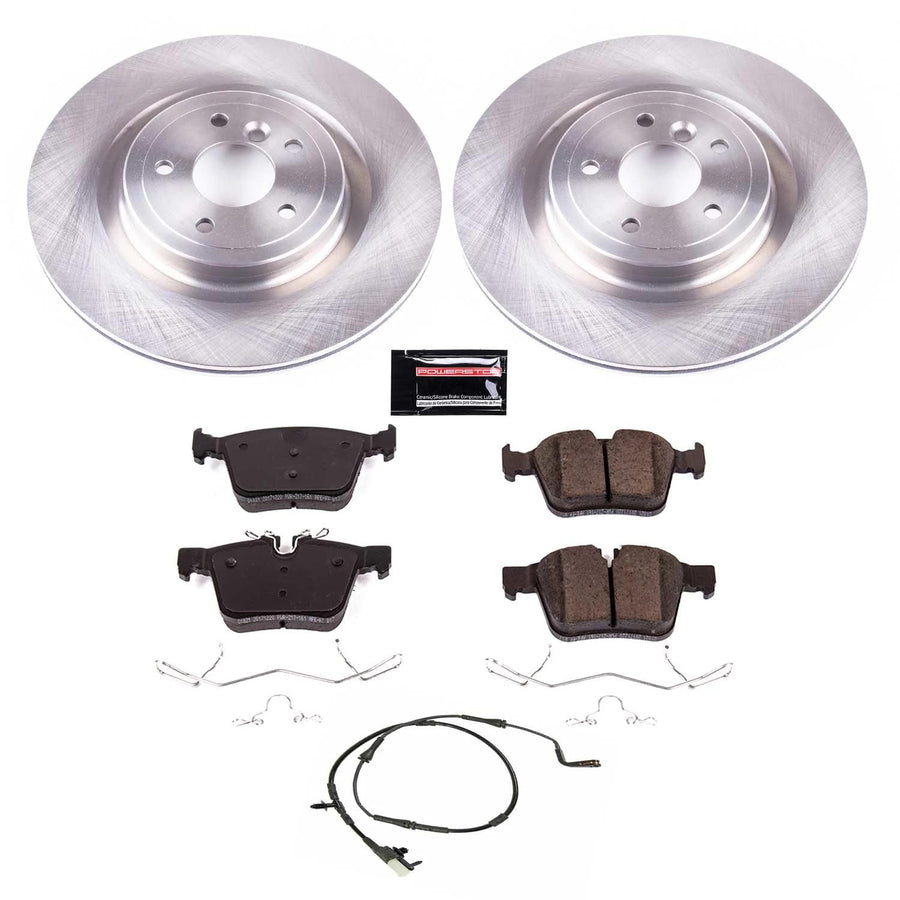Power Stop Autospecialty KOE7733 Rear Replacement Brake Kit-OE Brake Rotors & Ceramic Brake Pads For Jaguar XE 2017-2020, Jaguar XF 2016-2021 [Model Specific]