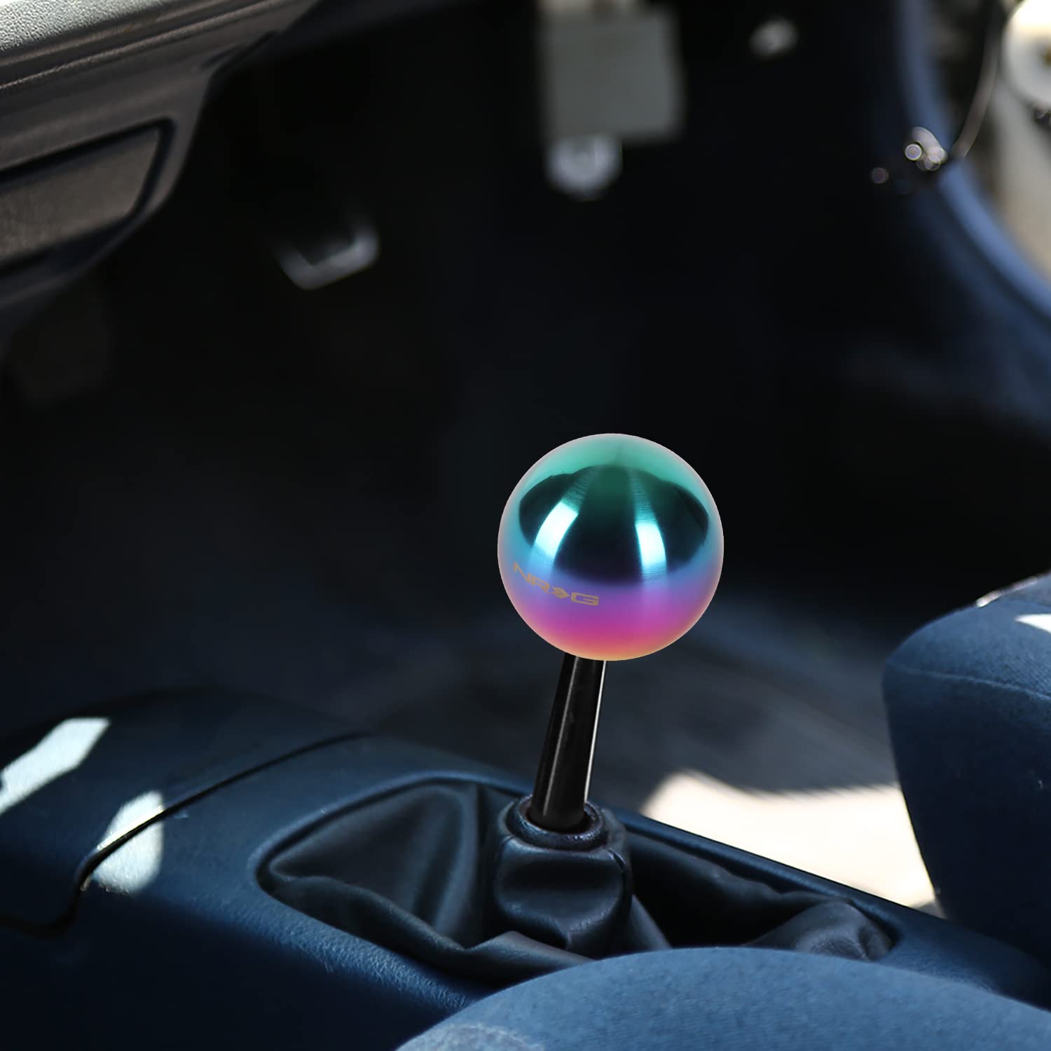 NRG Innovations Shift Knob NRG-SK-350MC Round Ball Style Lever Stick Shifter Handle Billet Metal Anodized for M10 X 1.25, M10 X 1.5, M12 X 1.25, M12 X 1.5 Thread Pattern Shifter