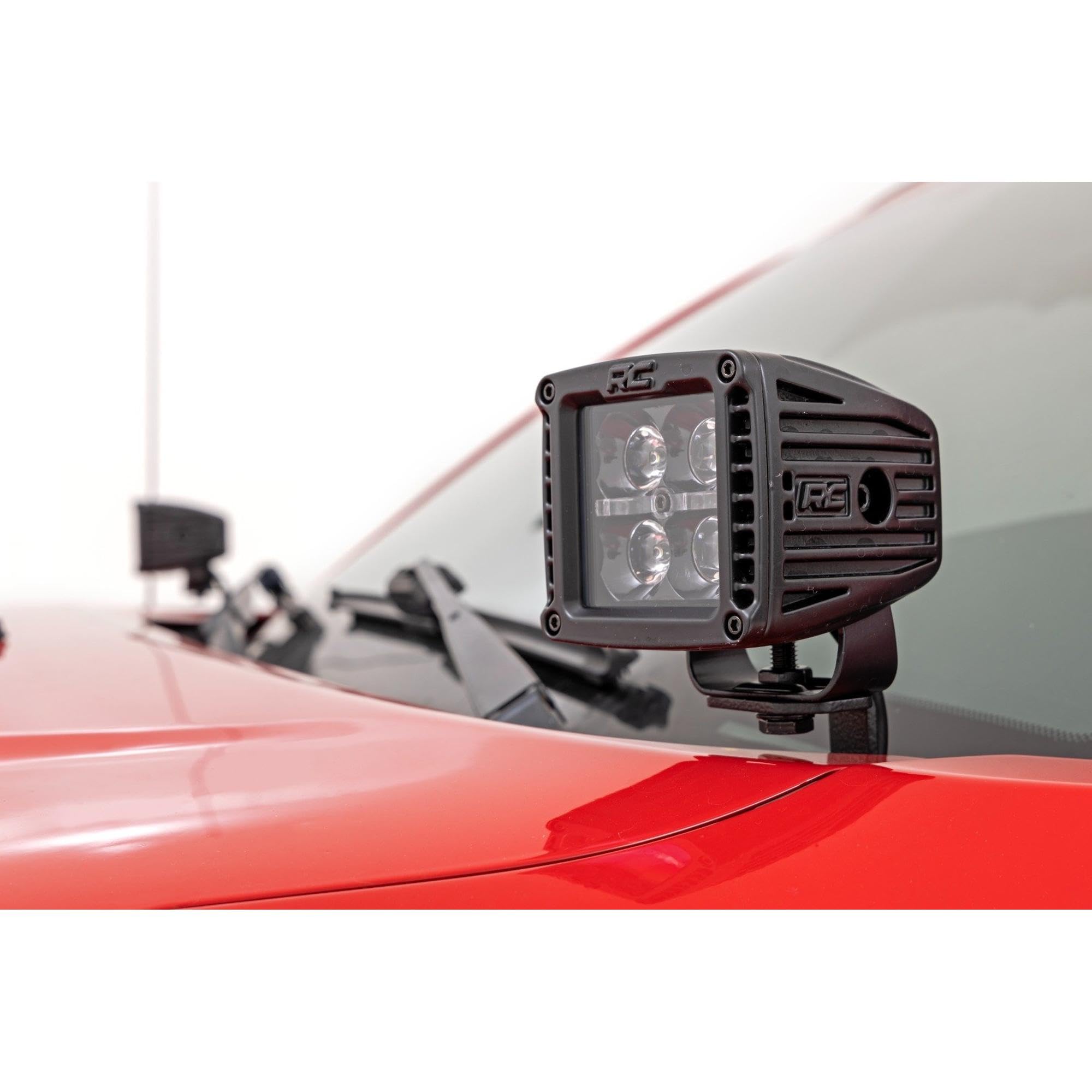 Rough Country 2" Dual LED Ditch Light Kit for Toyota Tacoma (2005-2015) - (2) 2-inch Black Series LED Cubes with White DRL