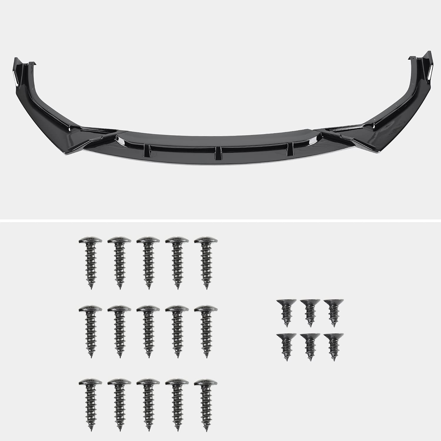 Glossy Black Spec-D Tuning Front Bumper Lip Compatible with 2019-2021 Honda Civic 4DR