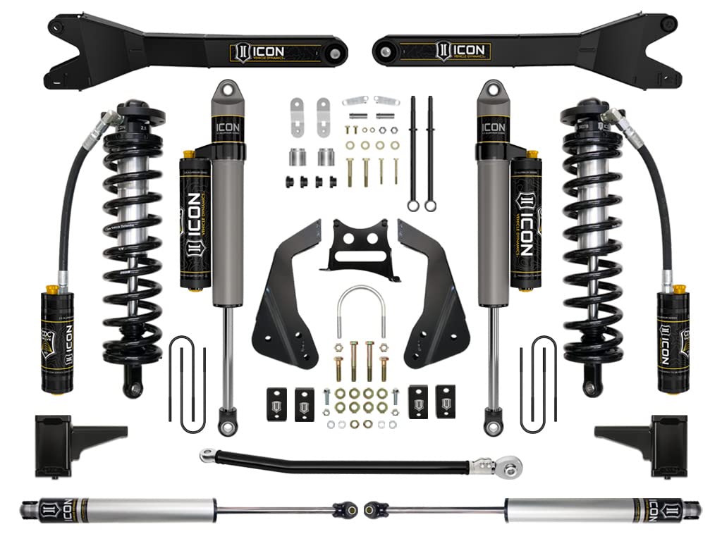 4-5.5" Lift ICON Stage 5 Coilover Conversion w/Radius Arm, Compatible with 2005-07 Ford F250/F350, K63115R