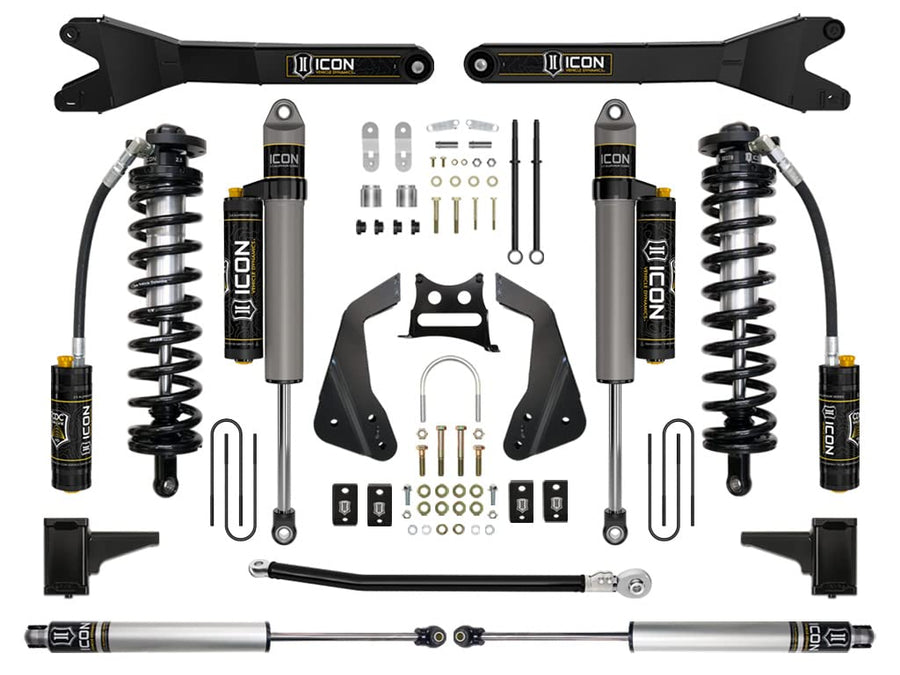 4-5.5" Lift ICON Stage 5 Coilover Conversion w/Radius Arm, Compatible with 2005-07 Ford F250/F350, K63115R