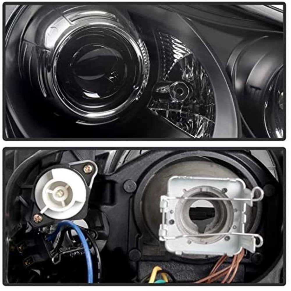 Porsche Cayenne 03-06 Spyder 5080967 Projector Headlights - Xenon/HID Model Only (Not Compatible With Halogen Model) - DRL LED - Black