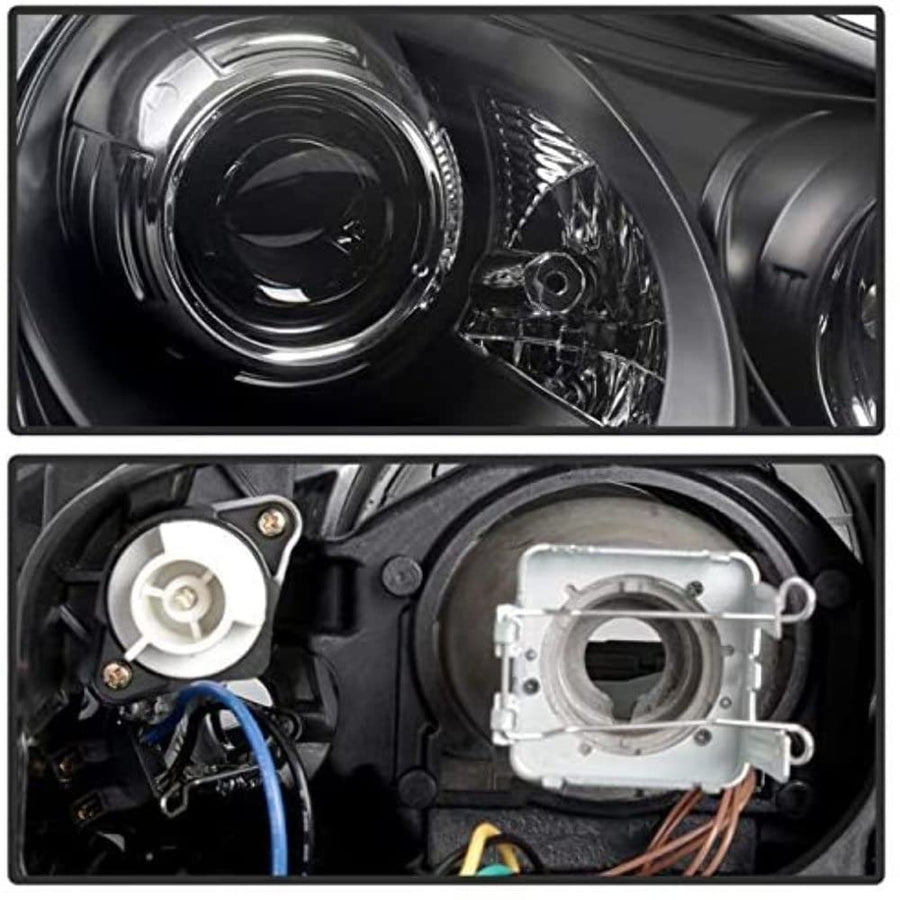 Porsche Cayenne 03-06 Spyder 5080967 Projector Headlights - Xenon/HID Model Only (Not Compatible With Halogen Model) - DRL LED - Black