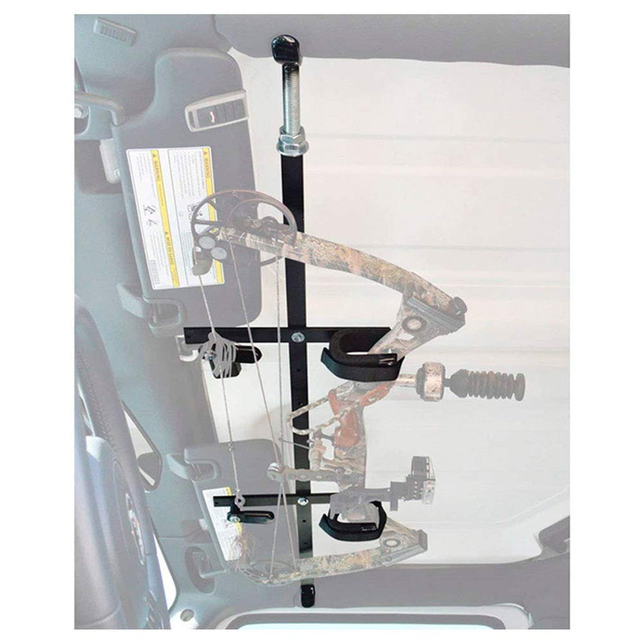 Quick-Draw Great Day Overhead Bow Rack - for UTVs with Roll Bar Width of 54-60in - Black Powder-Coated Finish - Single Bar Model - 1 Bow, QD862-OBR