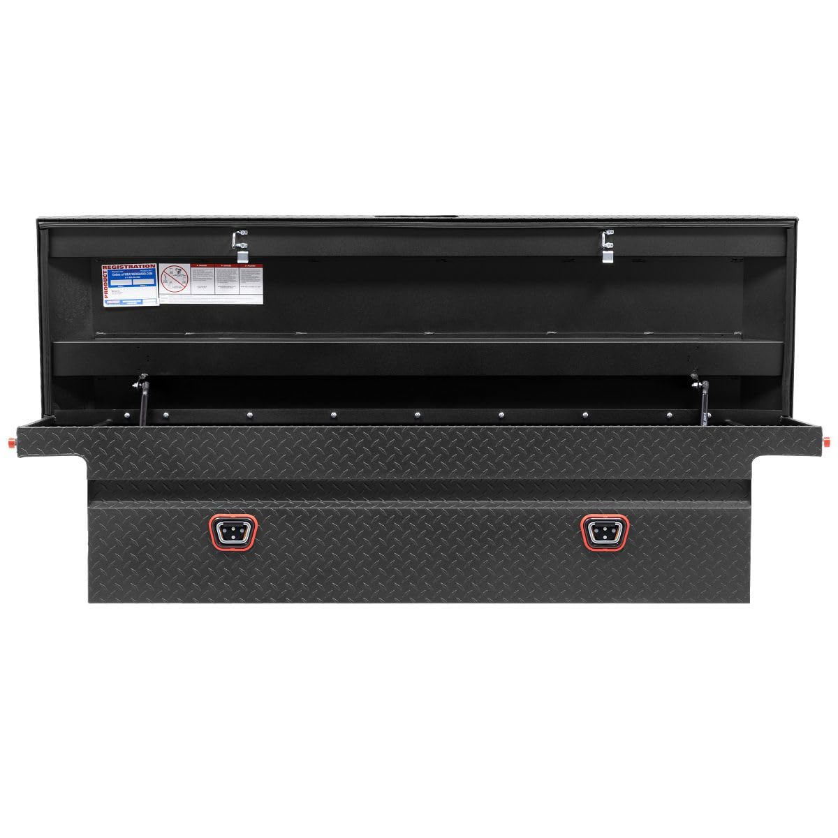 Weather Guard Saddle Truck Box Model 121-52-04, Aluminum, For Full Size Trucks, Low Profile, Textured Matte Black, 11.0 cu ft capacity