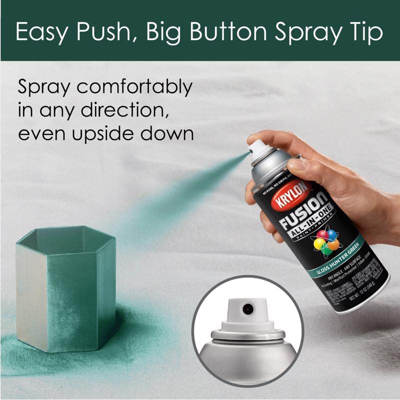 Krylon All-In-One Fusion Gloss Hunter Green Paint + Primer Spray Paint 12 Oz. - Case of: 6