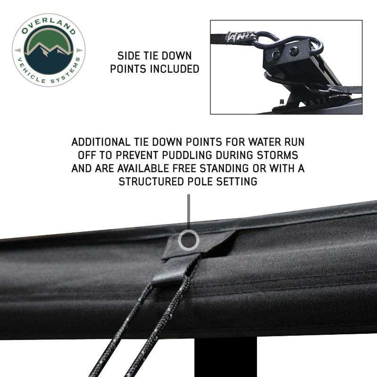 XD Nomadic 270 Degree Awning with Lights Overland Vehicle Systems Driver Side | Includes Travel Cover | Waterproof Fabric | 129 SQ FT Coverage