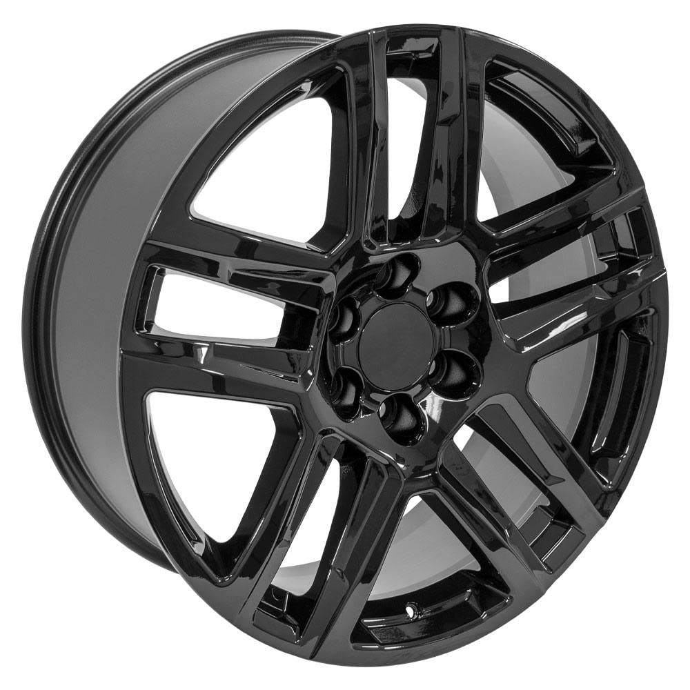 22 Inch OE Wheels CV63 Rim Fits Silverado 1500 Z71 Style 6x139.7 22x9 Gloss Black - Hollander 5913 (1)