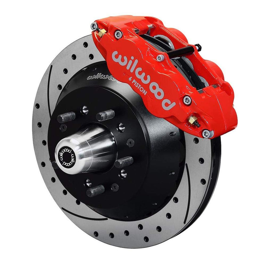 WILWOOD Front Hub Kit 140-13630-DR, 12.88", Drill, Red 60-68 Ford / Mercury Full Size / Galaxie