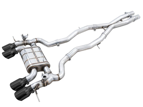 AWE Catback SwitchPath Exhaust for BMW G8X M3/M4 - Diamond Black Tips - 3025-42480