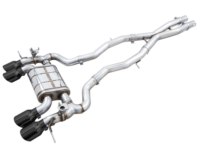 AWE Catback SwitchPath Exhaust for BMW G8X M3/M4 - Diamond Black Tips - 3025-42480