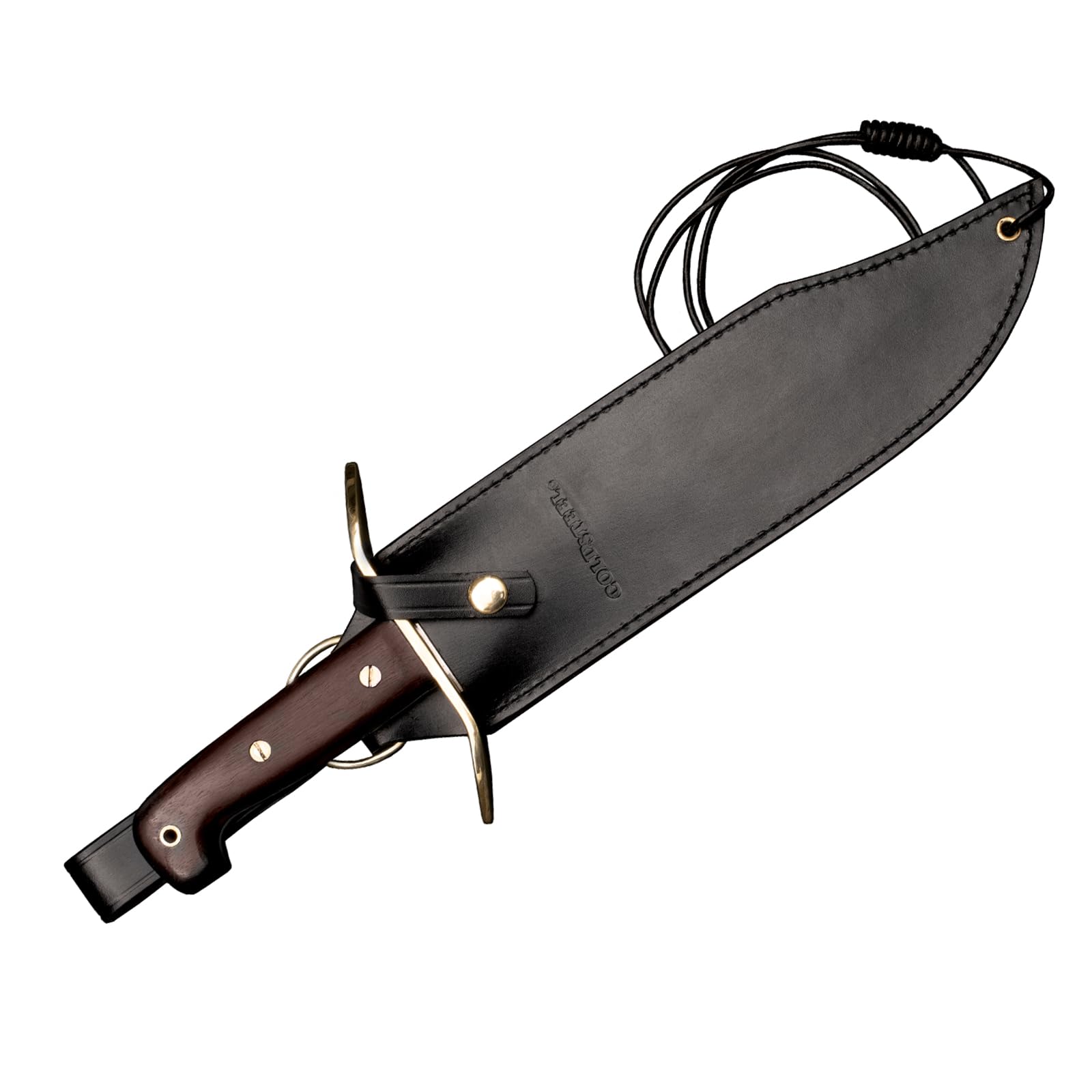 Wild West Ameristep Bowie 10.75" 1090 High-Carbon Steel Clip Point Blade 5.25" Rosewood Handle Fixed Blade Knife w/Leather Sheath