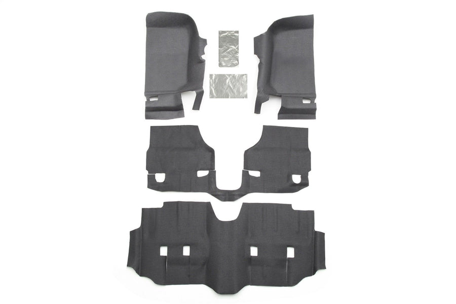 Jeep Bedtred - Bedrug | 2007 - 2010 Jeep Wrangler JK UNLTD 4 Door, Front Floor Liners (Includes Heat Shields) | Grey - 4 pc. | BTJK07F4