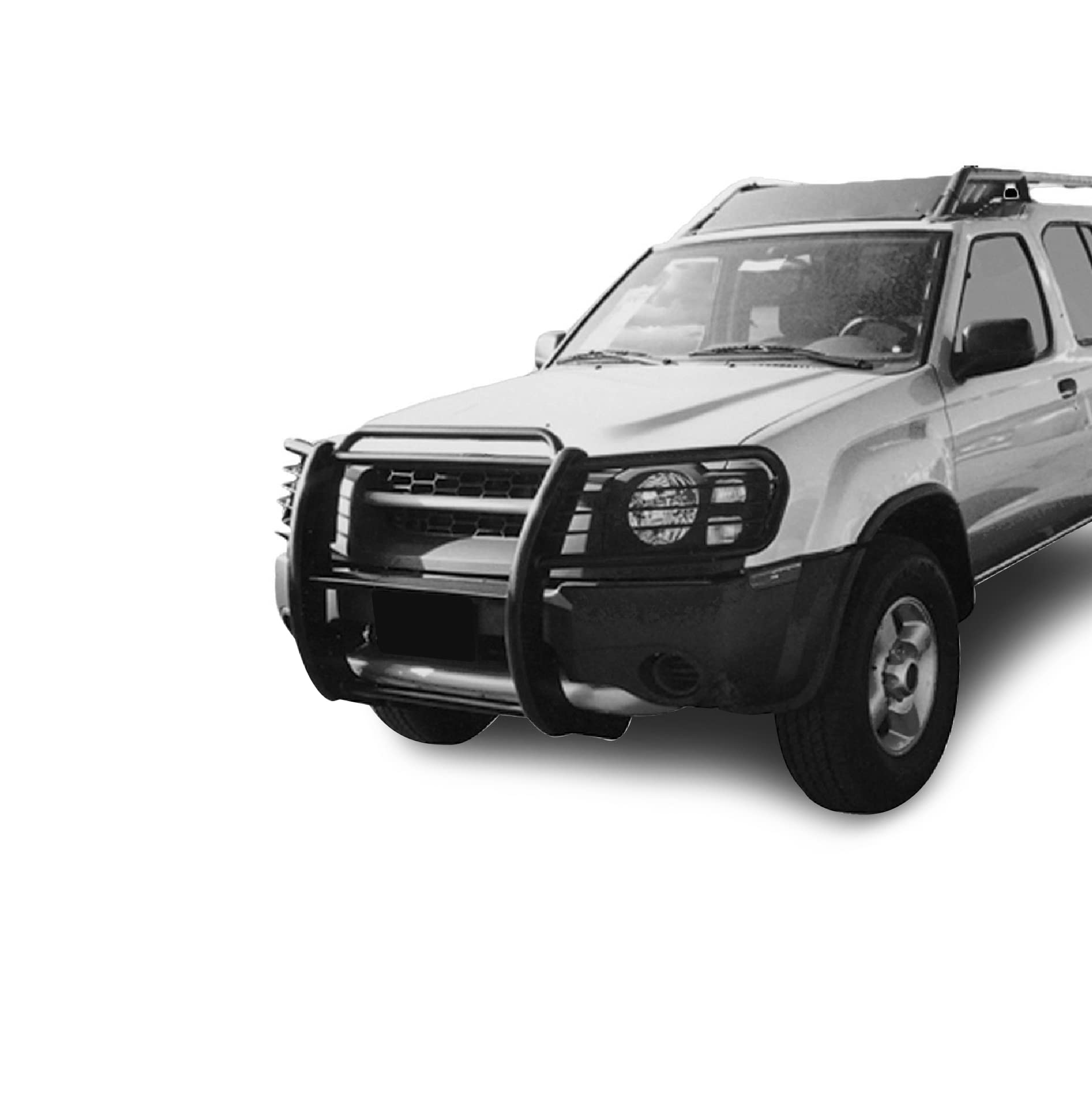 Grille Brush Black Horse Bumper Guard Modular Compatible with 2000-2004 Nissan Frontier|2000-2004 Nissan Xterra-17NI26MA