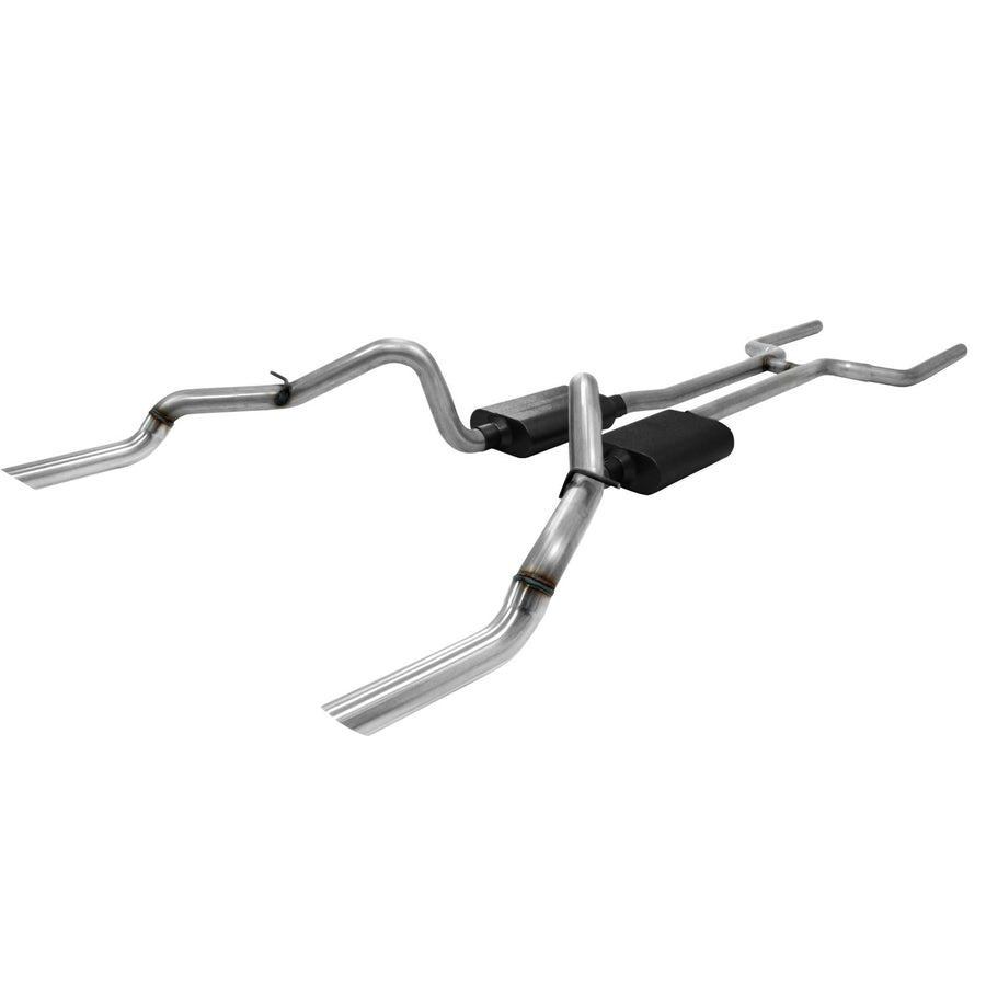 Flowmaster American Thunder 817139 Crossmember-Back Exhaust Kit 2.5 Inch Stainless Steel 304 Stainless Angle Cut Tips Compatible with 1969 Chevy Camaro and Pontiac Firebird with V8 engine