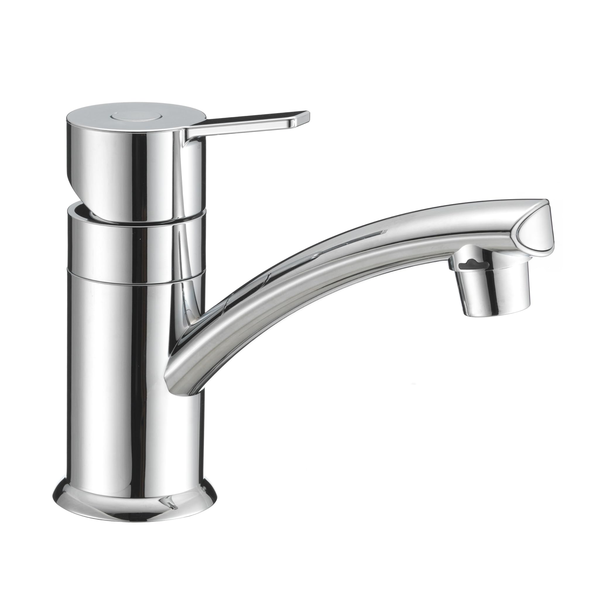 Dura Faucet RV Streamline (DF-PL200M-CP) Single Lever Lavatory Faucet – Chrome, 1-Hole Centerset Sink Faucet with Deck Plate, Leak-Free Ceramic Cartridge, Lead-Free, Easy Installation