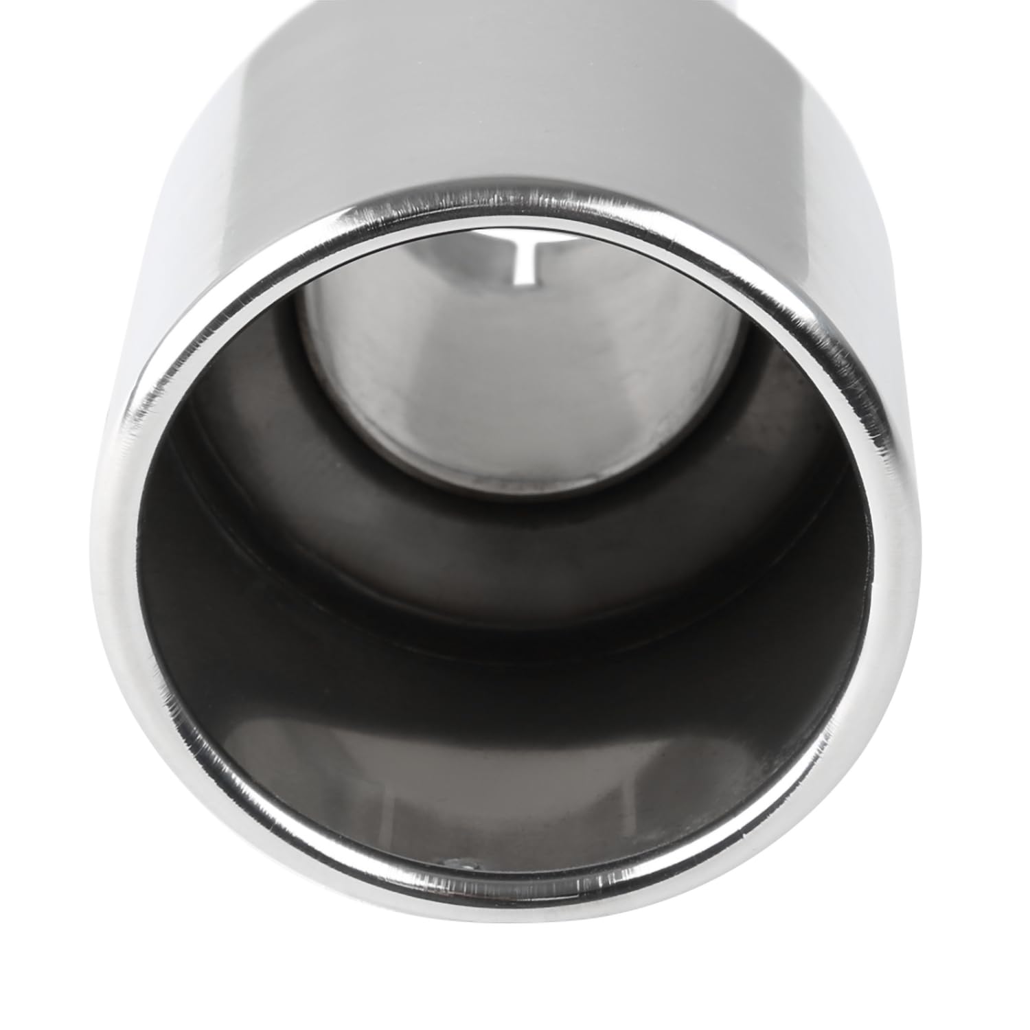 4.125" Slant Angle Cut Round Tip Stainless Steel Exhaust Muffler Spec-D Tuning 2.5" Inlet