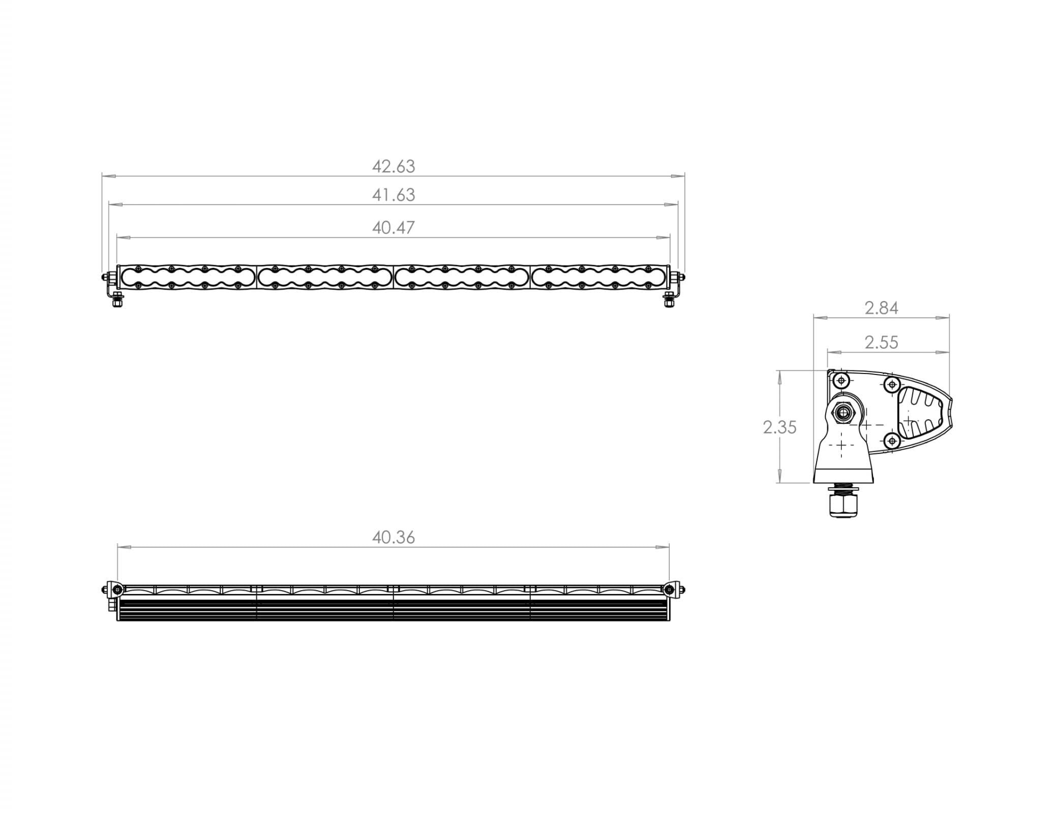 Baja Designs 40" S8 LED Light Bar - Work/Scene Beam - Slim Off-Road LED Light Bar for Trucks, Wranglers, 4x4, UTV, ATV - Amber Backlight (Clear Lens)