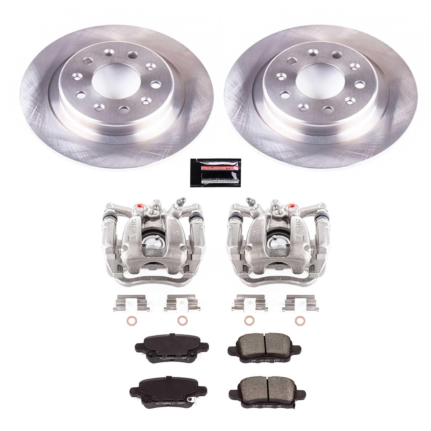 Power Stop KCOE7721 Rear Brake Caliper Kit- Brake Rotors, Brake Pads & Autospecialty Calipers