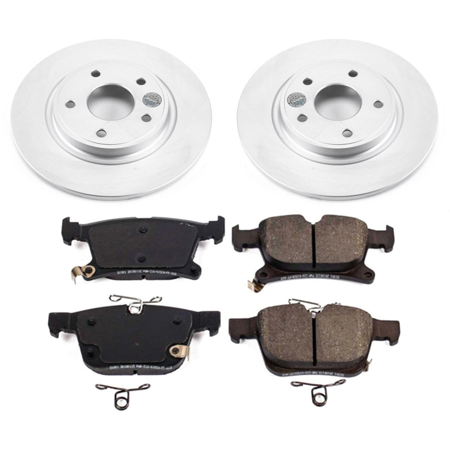 Power Stop Coated CRK7845 Rotor Rear Brake Kit- Coated Brake Rotors and Z17 Ceramic Brake Pads For Chrysler Pacifica 2017-2023, Chrysler Voyager 2020-2023 [Model Specific]
