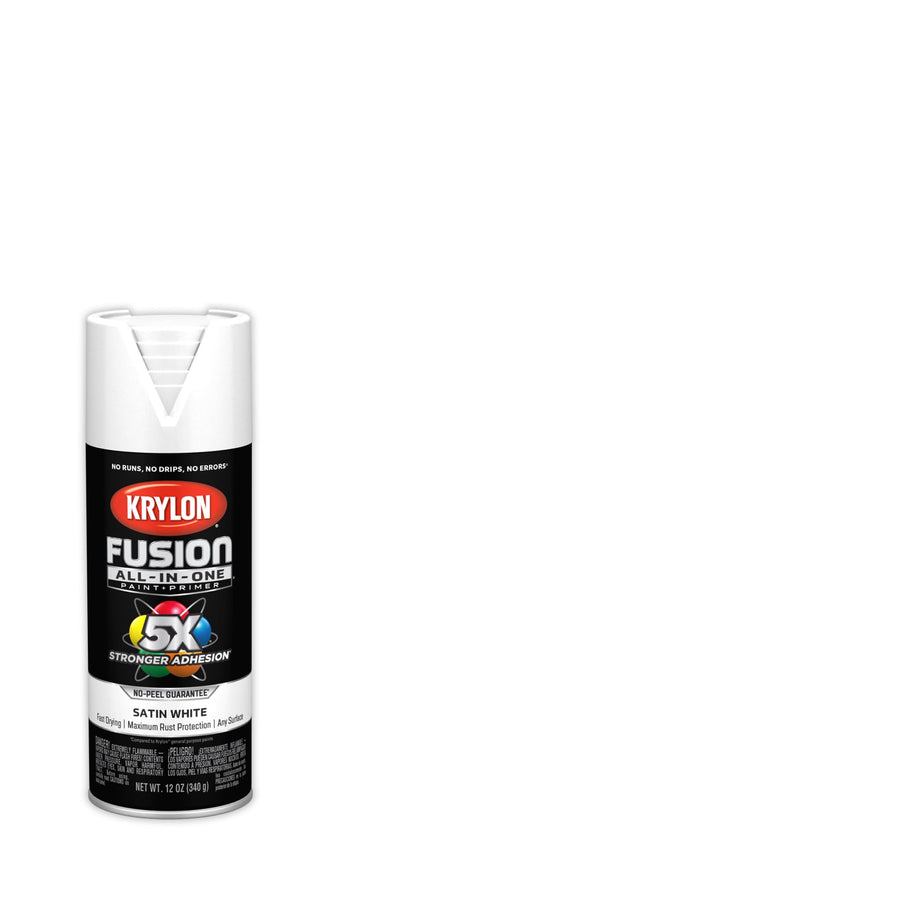 Krylon All-In-One Fusion Adhesive Spray Paint for Indoor/Outdoor Use, 12 oz, White