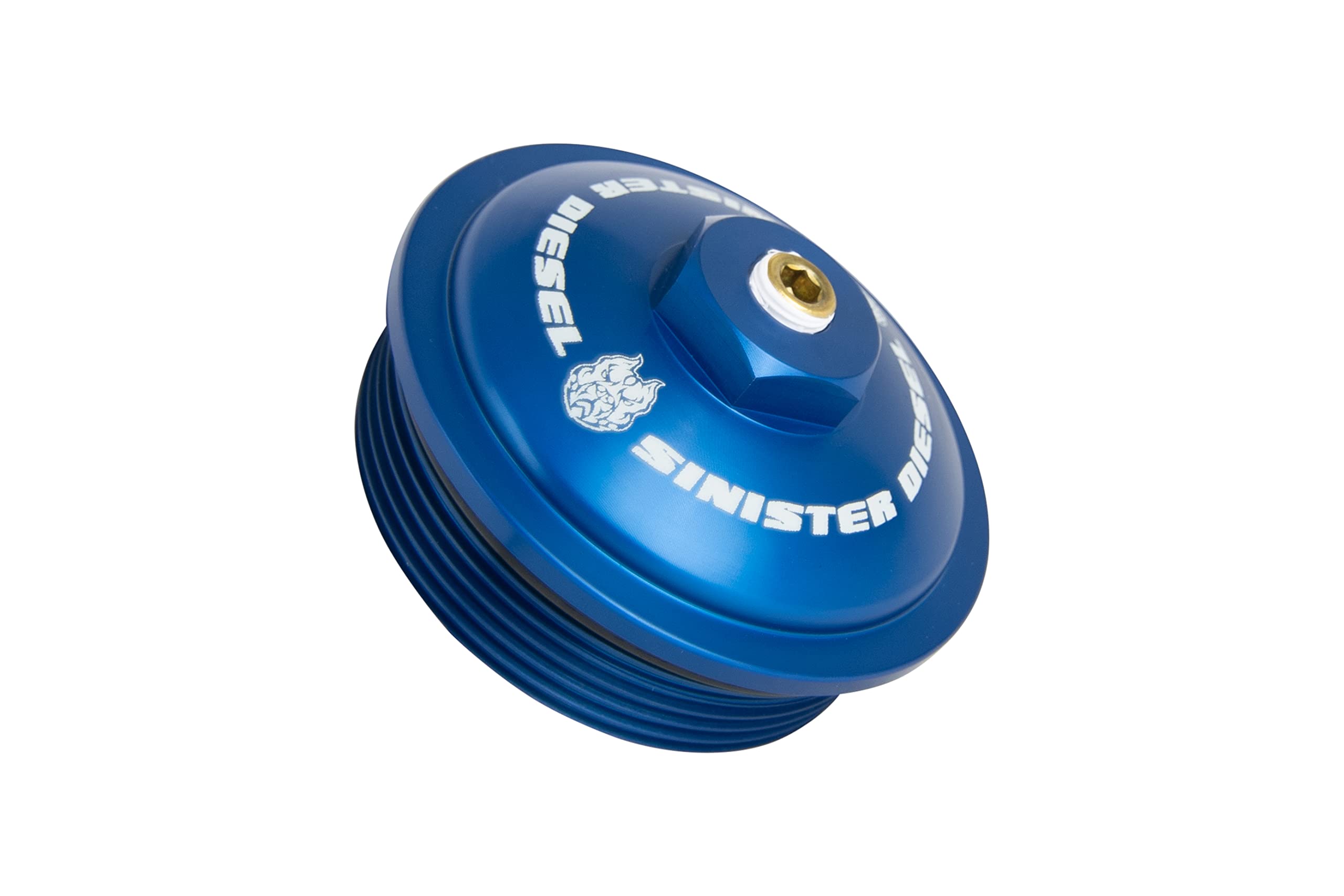Billet Blue Cap Kit Sinister for 2003–2007 Ford Powerstroke 6.0L – Coolant Reservoir, Oil and Fuel Filter Cap Upgrade