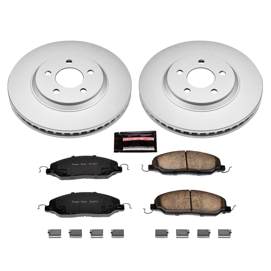 Power Stop CRK1380 Brake Rotor & Coated Ceramic Brake Pads- front For Ford Mustang 2005-2010 [Model Specific]