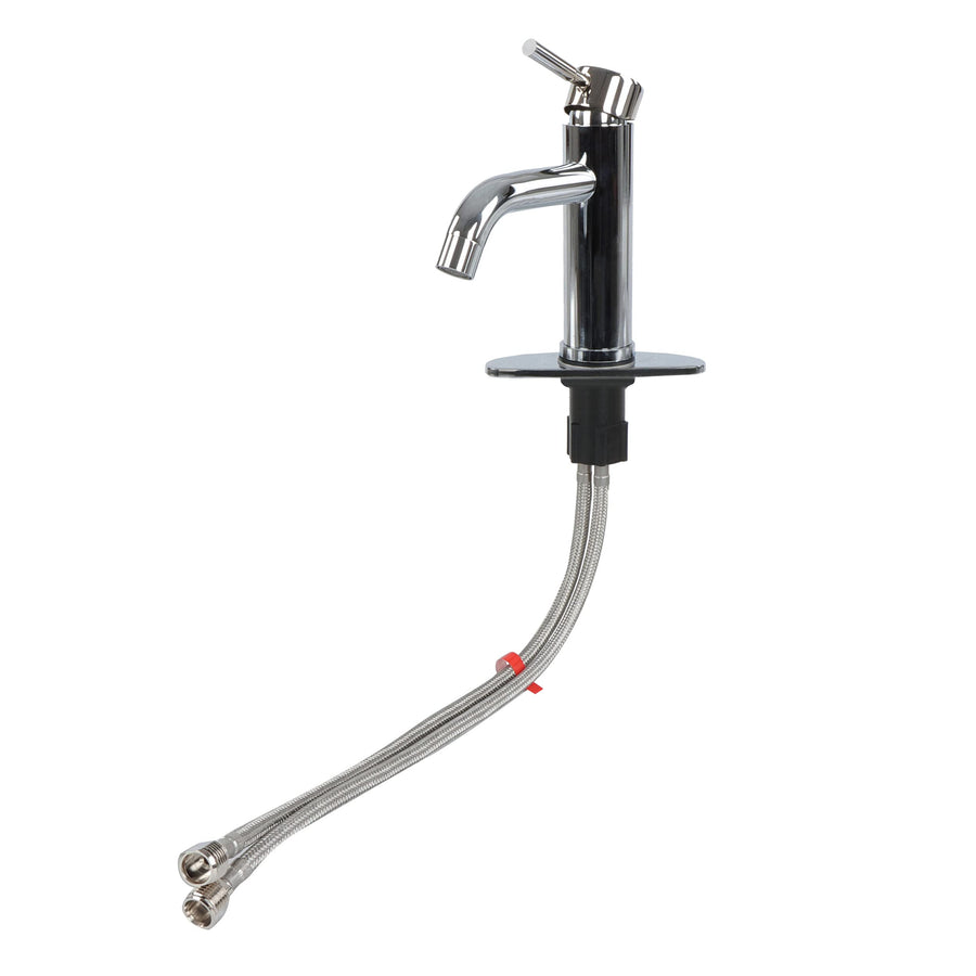 RV Kitchen Faucet Empire Faucets - Chrome Finish Travel Trailer Faucet for Campers, Single Handle Metallic Spout
