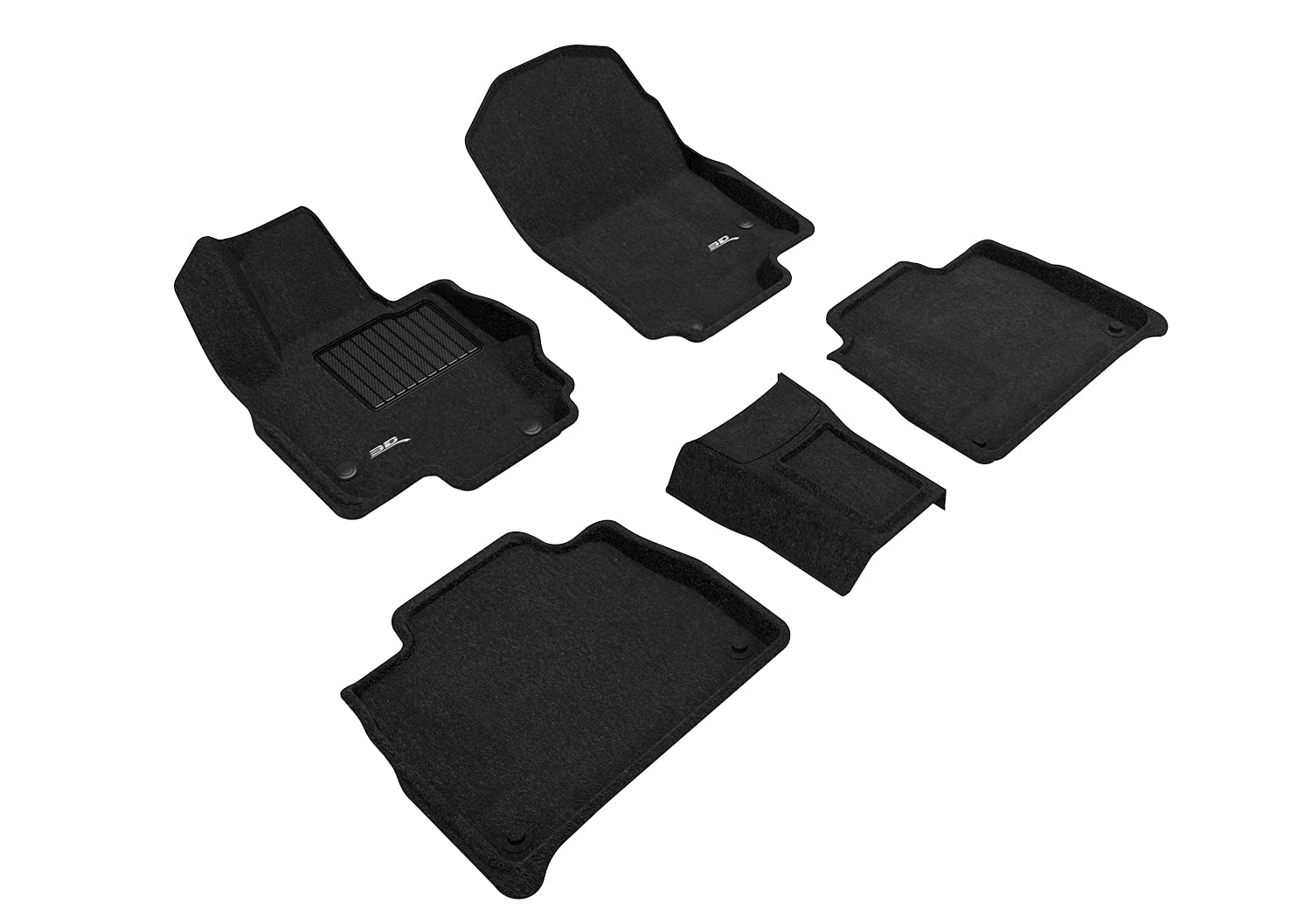 3D MAXpider Elegant Custom Fit All-Weather Carpeted Floor Mats (Black) Compatible with Mercedes-Benz GLE-Class 5-Seat SUV (W167) 2020-2026 / AMG GLE53/63 SUV (W167) 2021-2026 - R1 R2