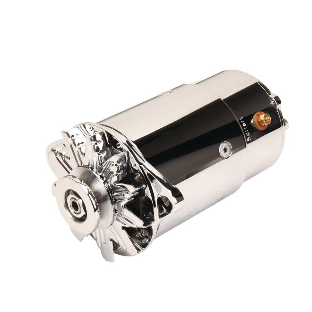 PowerGEN Powermaster GM Chrome Long 90A 12V w/Pulley for 3/8" Belt