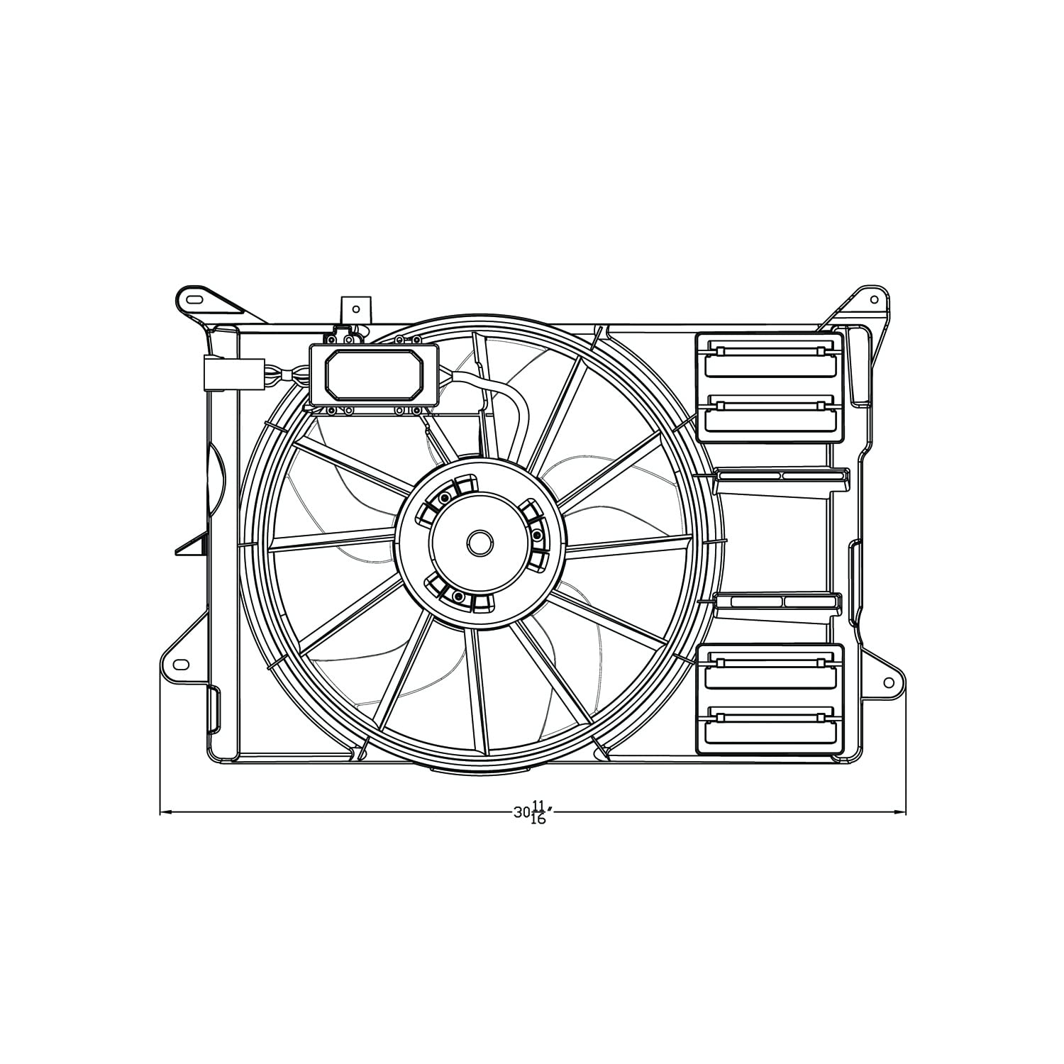 Ford Edge TYC 623140 Replacement Cooling Fan Assembly