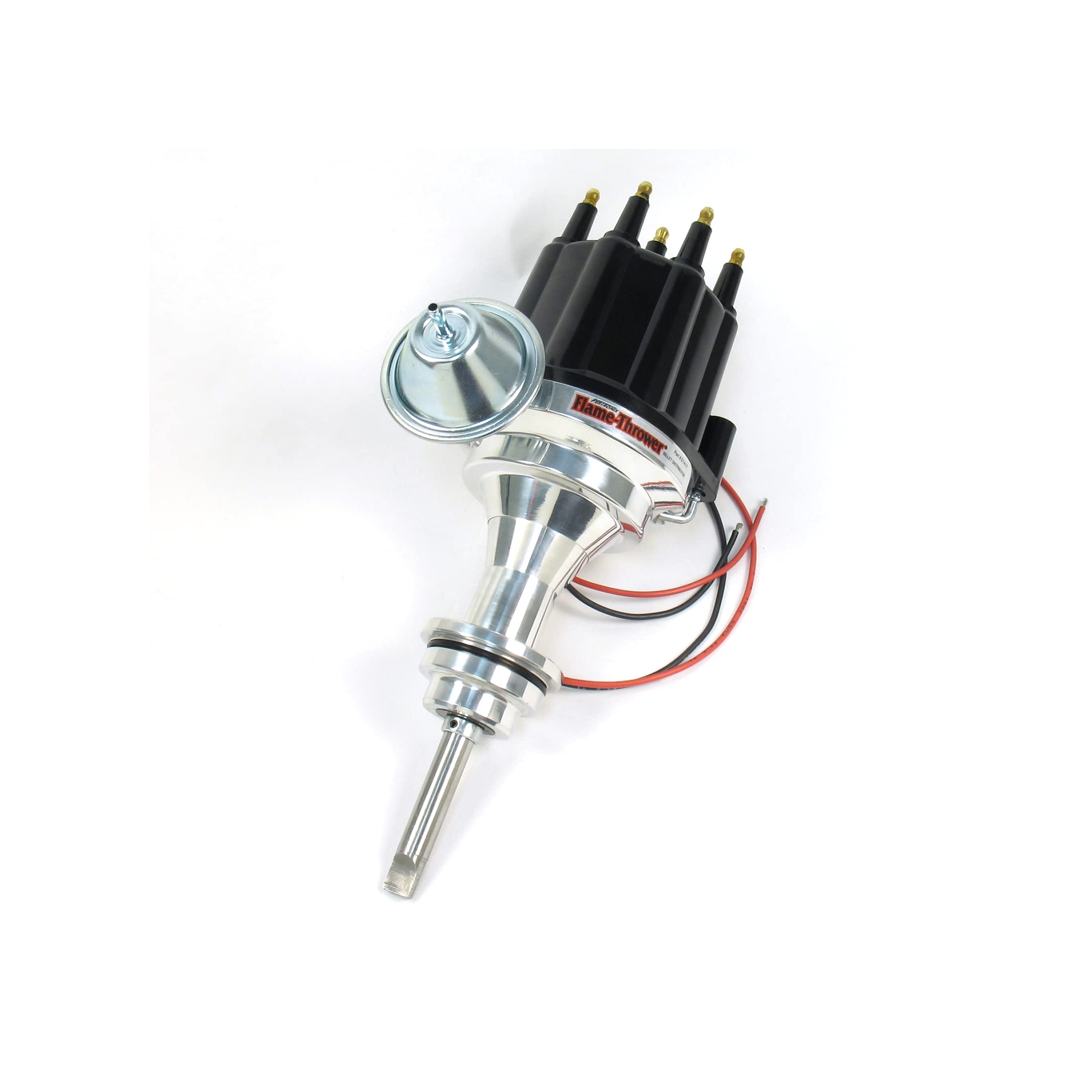Pertronix D7141710 Flame-Thrower Black Male Cap Vacuum Advance Billet Electronic Distributor with Ignitor III Technology for Chrysler/Dodge/Plymouth 273-360