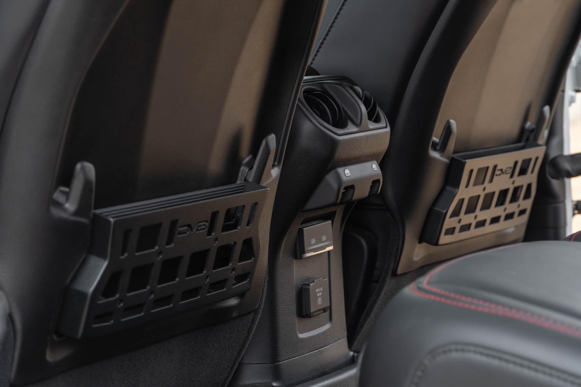 Molle Pockets for DV8 Offroad Seat Back 2018-2025 Jeep Wrangler & Gladiator Rubicon/Mojave | Replaces the Weak Factory Netting | Molle Design for Mounting Gear & Accessories | Black Powder Coat