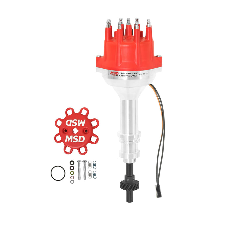 Pro-Billet MSD 8577 Small Cap Distributor, Iron Gear