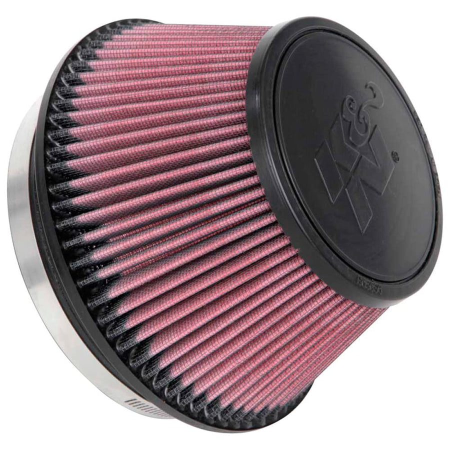 High-Flow K&N Original Lifetime Universal Clamp-On Air Filter: High Performance, Premium, Washable: Flange Diameter: 6 In, Filter Height: 4.0 In, Flange Length: 1 In, Shape: Round Tapered, RU-1009