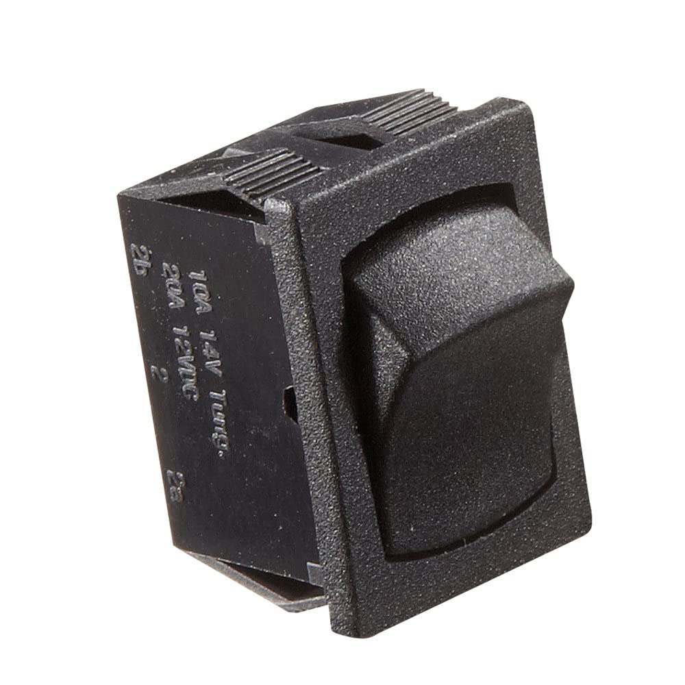 Rocker Switch RV Designer S431, 10 Amp, On / Off, SPST, Black, DC Electrical