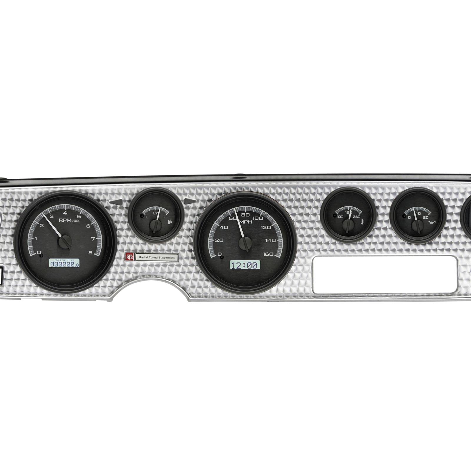 Dakota Digital 70-81 Pontiac Firebird Dash Analog Gauge Cluster Kit Black Alloy White VHX-70P-FIR-K-W