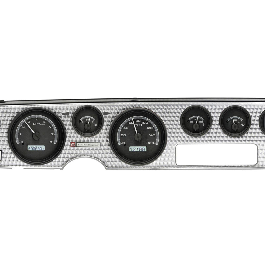 Dakota Digital 70-81 Pontiac Firebird Dash Analog Gauge Cluster Kit Black Alloy White VHX-70P-FIR-K-W