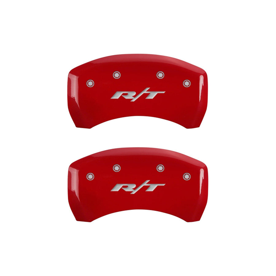 MGP 12005SRT1RD Caliper Covers Red Powder Coat Finish Front and Rear Caliper Cover, Set of 4 (RT1-Truck Silver Characters, Engraved)