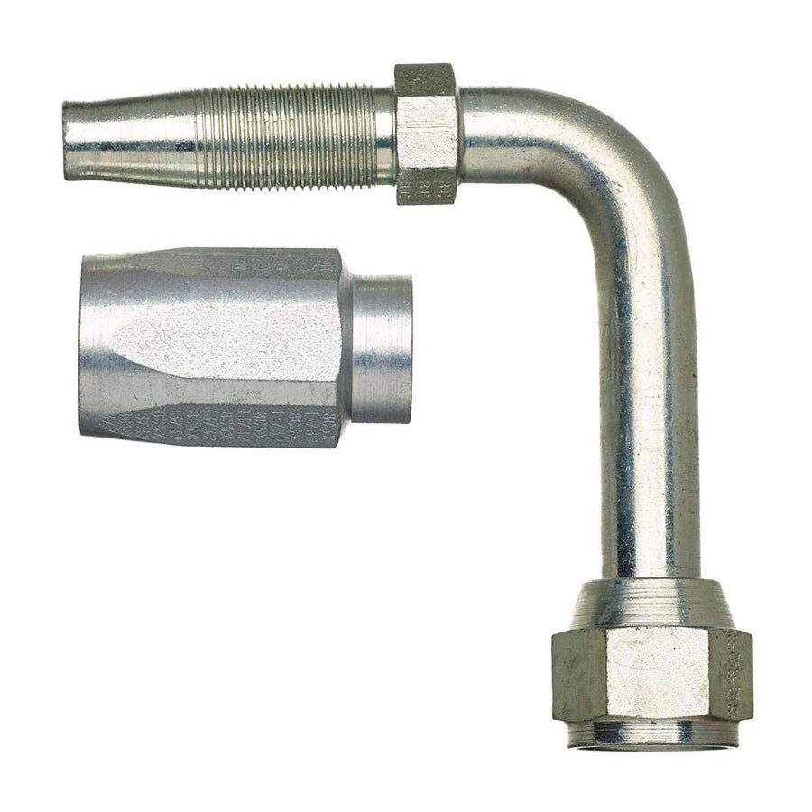 Gates Field Attachable 6C5-6RFJX90 for C5C, C5D and C5M Hose, Female JIC 37 Flare Swivel, 90 Bent Tube, Steel, 5/16" ID