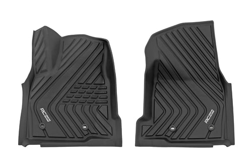 Flex-Fit Rough Country Front Floor Mats for Toyota Tacoma (2024-2026) Double Cab - Custom All-Weather Non-Slip TPE Liners w/Spill Saver Lip