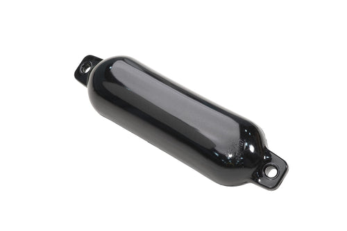 Hull-Gard Taylor Made Inflatable Boat Fender, Black Onyx (4.5" x 16"), Unique Oval Shape, Molded Football Needle Inflation Valve, Seamless Construction, Double Eyelets - 31721