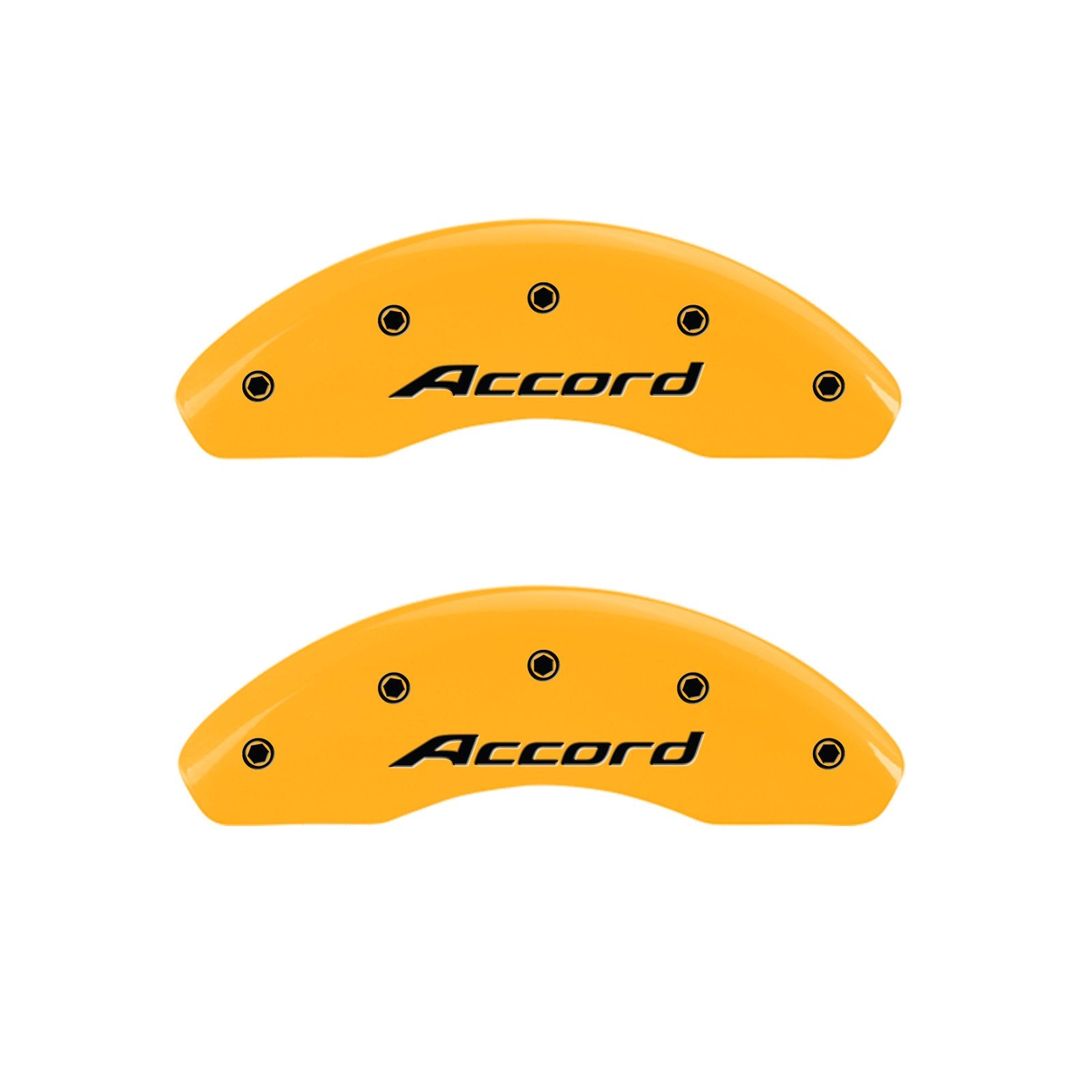Caliper Covers MGP 20207SACCYL Yellow (Set of 4, Engraved Front: Accord - Engraved Rear: Accord, Yellow powder coat finish, black characters)