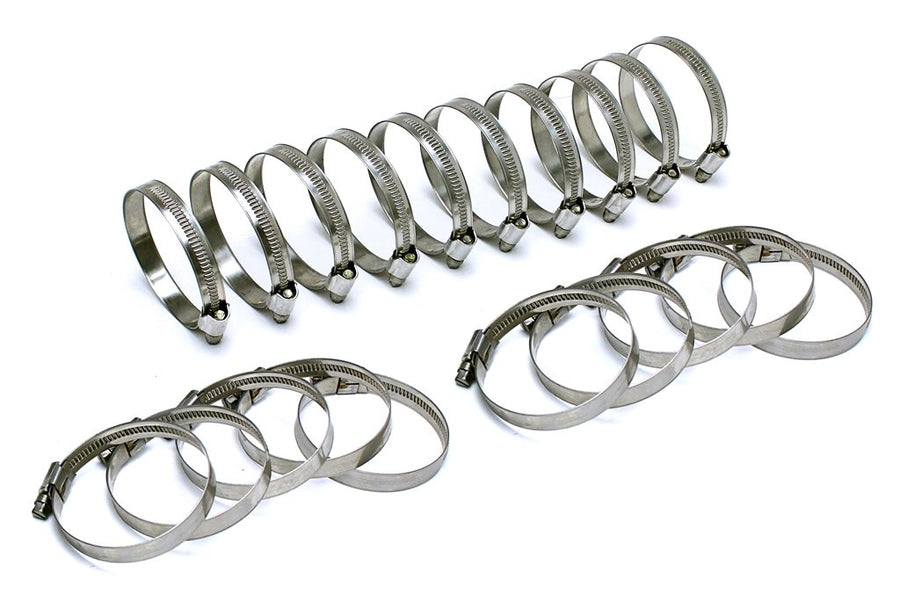 HPS Embossed Stainless Steel Hose Clamps SAE 20, Effective Size: 1-1/4" - 1-3/4", 3/8" Band, Pack of 20