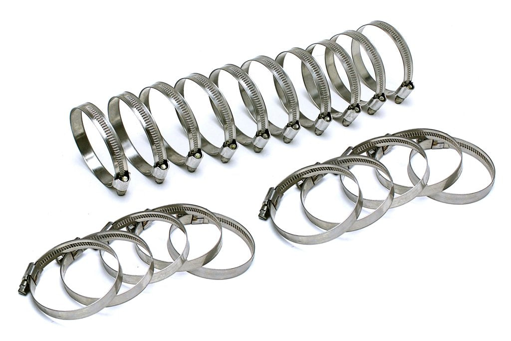 HPS Embossed Stainless Steel Hose Clamps SAE 16, Effective Size: 1-1/16" - 1-1/2", 3/8" Band, Pack of 20