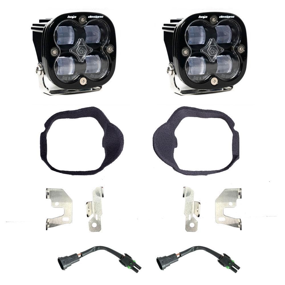 Baja Designs Fog Pocket Light Kit Squadron SAE LED for Mercedes Benz Sprinter 1500/2500/3500 Van 2019-22 (SAE Fog Lens; Clear)