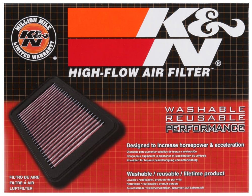K&N Air Filter Engine: Reusable, Clean Every 75,000 Miles, Washable, Premium, Replacement Car Filter: Compatible with 2020-2022 Hyundai Venue, 33-5103