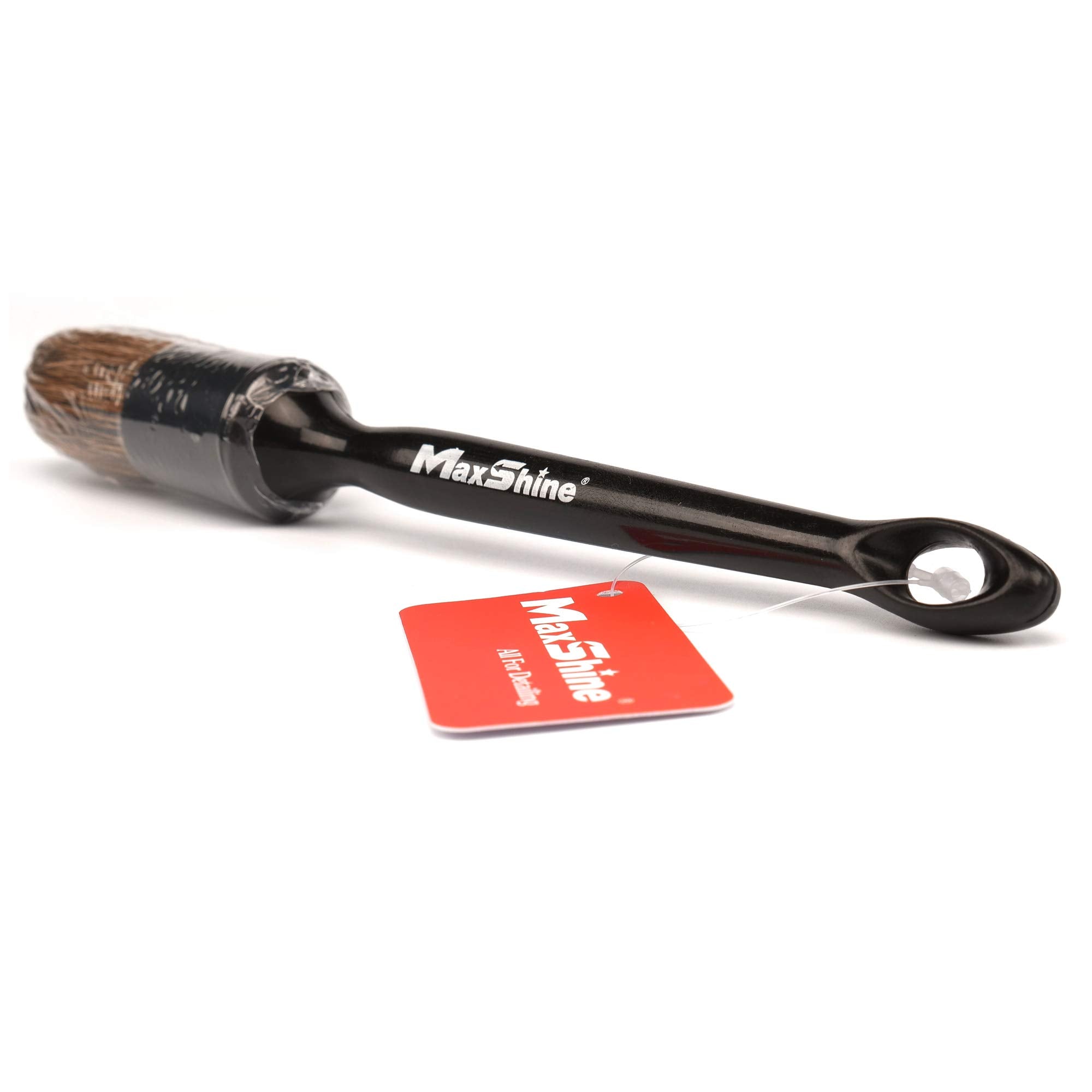 Maxshine Premium Universal Natural Boar’s Hair Detailing Brush #10 | Durable Plastic Handle with No-Shed Bristles | Gentle Cleaning Brush for Engine Bays, Wheels, Interiors, Air Vents & Car Detailing